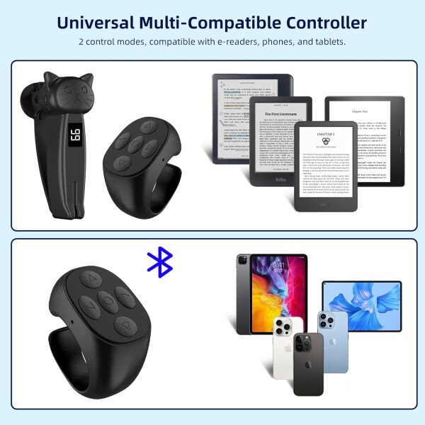 Turner de página de control remoto para Kindle, accesorio de lector de libros electrónicos (blanco) - Imagen 20