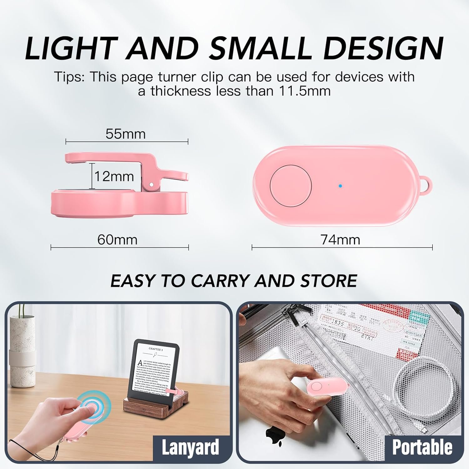 Girador de páginas con control remoto para lectores electrónicos Kindle Paperwhite Oasis Kobo, accesorios Kindle Clicker para iPhone, iPad, tabletas Android, novelas de lectura, grabación de video y - Imagen 29