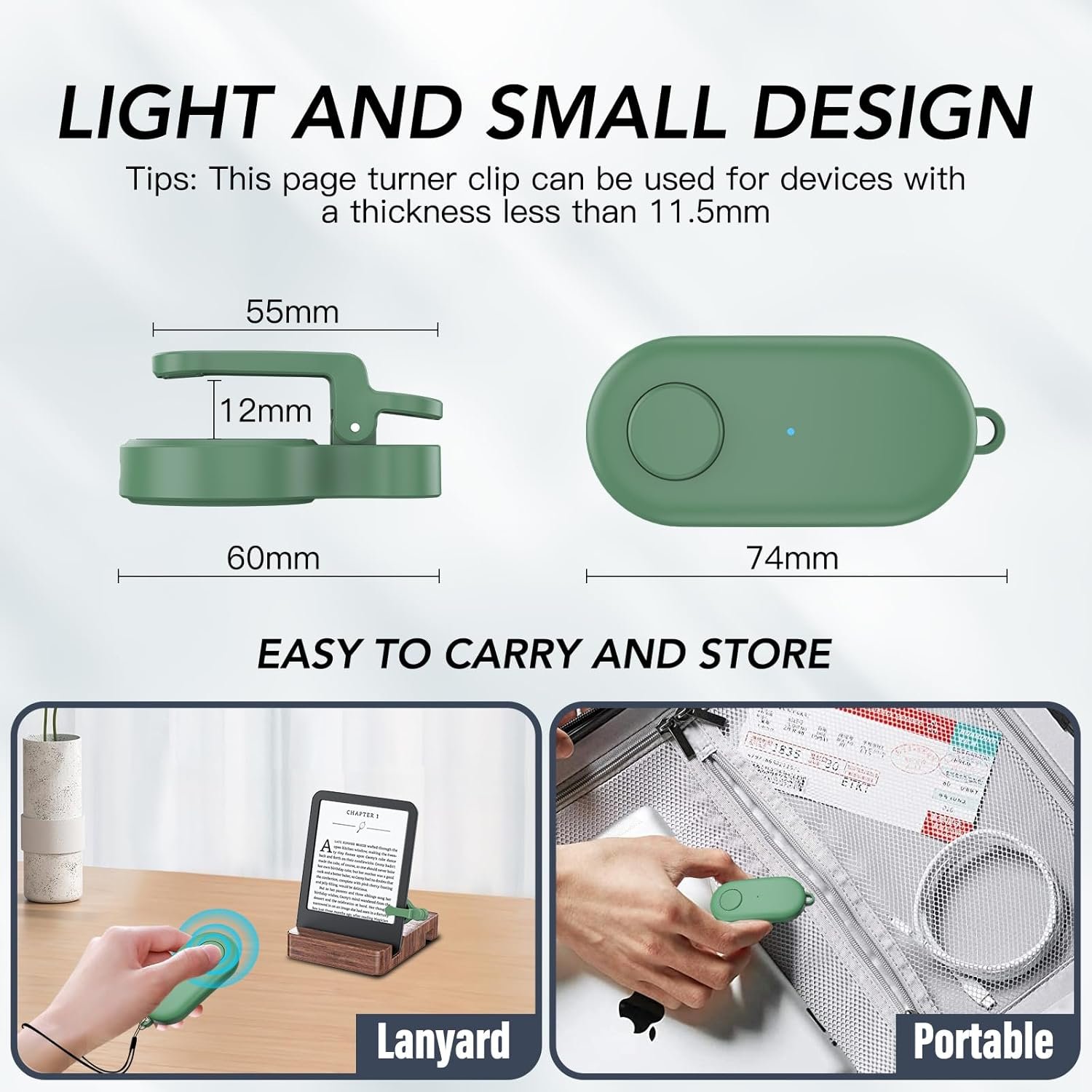 Girador de páginas con control remoto para lectores electrónicos Kindle Paperwhite Oasis Kobo, accesorios Kindle Clicker para iPhone, iPad, tabletas Android, novelas de lectura, grabación de video y - Imagen 50