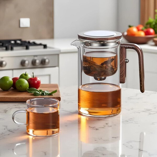 Enchanti - Tetera de té, tetera de cristal mágico de brujería creativa, infusor de té suelto desmontable, ideal para té más empinado, 20 onzas (aprox. 20.3 fl oz) - Imagen 2