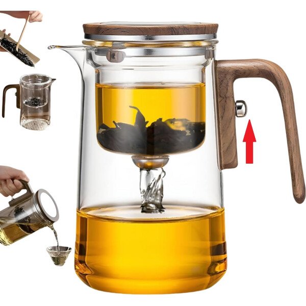 Enchanti - Tetera de té, tetera de cristal mágico de brujería creativa, infusor de té suelto desmontable, ideal para té más empinado, 20 onzas (aprox. 20.3 fl oz) - Imagen 7