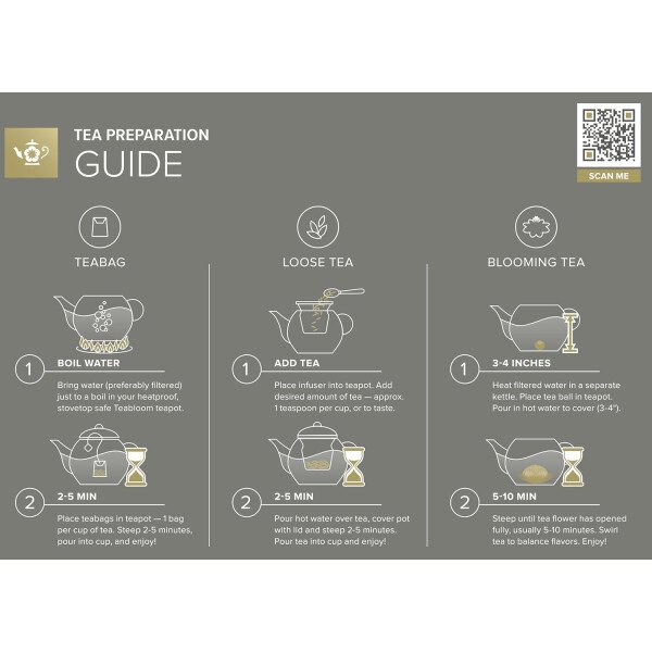 Teabloom Tetera de vidrio apta para estufa y microondas con infusor de vidrio de té suelto extraíble, incluye 2 tés florecientes, tetera y tetera 2 en 1, elección del purista de té - Imagen 5