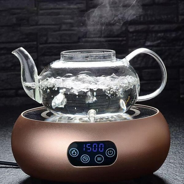 Tetera de vidrio con infusor Hervidor de té de vidrio transparente con 6 tazas de té, juego de tetera de 30.4 fl oz para estufa, té suelto, tetera de regalo - Imagen 12