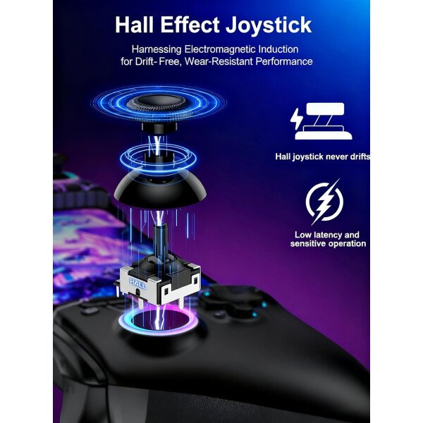 Full-Size Gaming Phone Controller for iPhone 15/16, Android Phone Tablet, Bluetooth Mobile Gamepad with Hall Trigger/Joysticks, for Roblox, Genshin Impact, Call of Duty, Handheld-Quality - Imagen 2