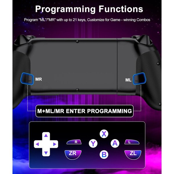 Full-Size Gaming Phone Controller for iPhone 15/16, Android Phone Tablet, Bluetooth Mobile Gamepad with Hall Trigger/Joysticks, for Roblox, Genshin Impact, Call of Duty, Handheld-Quality - Imagen 6