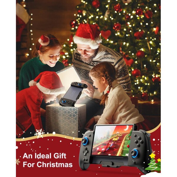 Gammeefy Switch Controllers Compatible with Nintendo Switch/Switch OLED, One-Piece Joypad Controller Replacement for Switch Pro Controller with 9 Lights Color, Christmas Gifts - Imagen 6