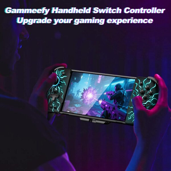 Gammeefy Switch Controllers Compatible with Nintendo Switch/Switch OLED, One-Piece Joypad Controller Replacement for Switch Pro Controller with 9 Lights Color, Christmas Gifts - Imagen 15