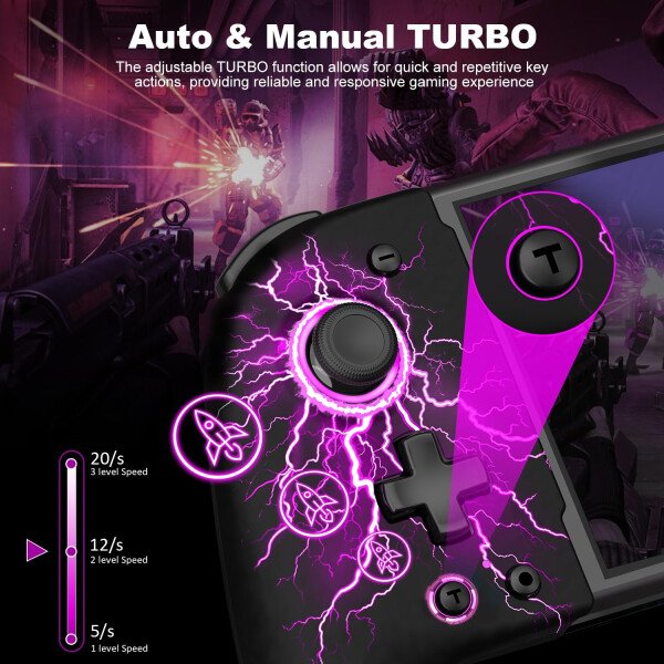 Gammeefy Switch Controllers Compatible with Nintendo Switch/Switch OLED, One-Piece Joypad Controller Replacement for Switch Pro Controller with 9 Lights Color, Christmas Gifts - Imagen 20