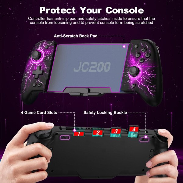 Gammeefy Switch Controllers Compatible with Nintendo Switch/Switch OLED, One-Piece Joypad Controller Replacement for Switch Pro Controller with 9 Lights Color, Christmas Gifts - Imagen 21