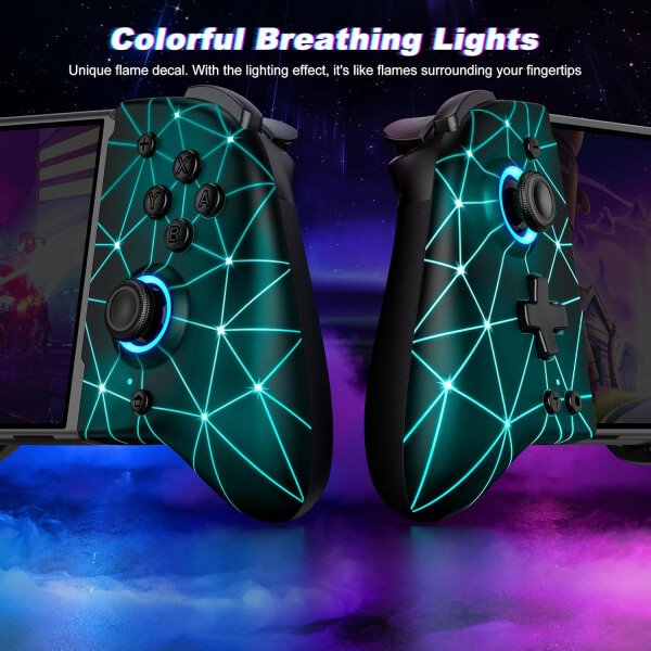 Gammeefy Switch Controllers Compatible with Nintendo Switch/Switch OLED, One-Piece Joypad Controller Replacement for Switch Pro Controller with 9 Lights Color, Christmas Gifts - Imagen 28