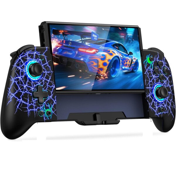 Gammeefy Switch Controllers Compatible with Nintendo Switch/Switch OLED, One-Piece Joypad Controller Replacement for Switch Pro Controller with 9 Lights Color, Christmas Gifts - Imagen 47