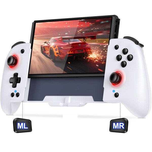 Gammeefy Switch Controllers Compatible with Nintendo Switch/Switch OLED, One-Piece Joypad Controller Replacement for Switch Pro Controller with 9 Lights Color, Christmas Gifts - Imagen 50
