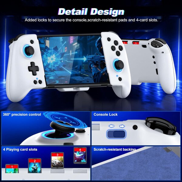 Gammeefy Switch Controllers Compatible with Nintendo Switch/Switch OLED, One-Piece Joypad Controller Replacement for Switch Pro Controller with 9 Lights Color, Christmas Gifts - Imagen 56