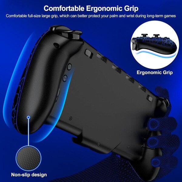 Gammeefy Switch Controllers Compatible with Nintendo Switch/Switch OLED, One-Piece Joypad Controller Replacement for Switch Pro Controller with 9 Lights Color, Christmas Gifts - Imagen 60