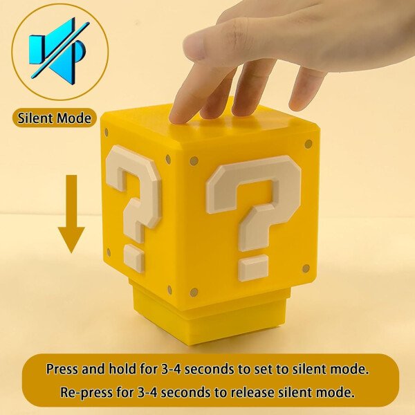 Mini Super Mario Bros.Luz nocturna con signo de interrogación de carga, luz USB para dormitorio, lámpara de mesa de ladrillo de bloque de construcción, lámpara de noche como regalo para niños - Imagen 7