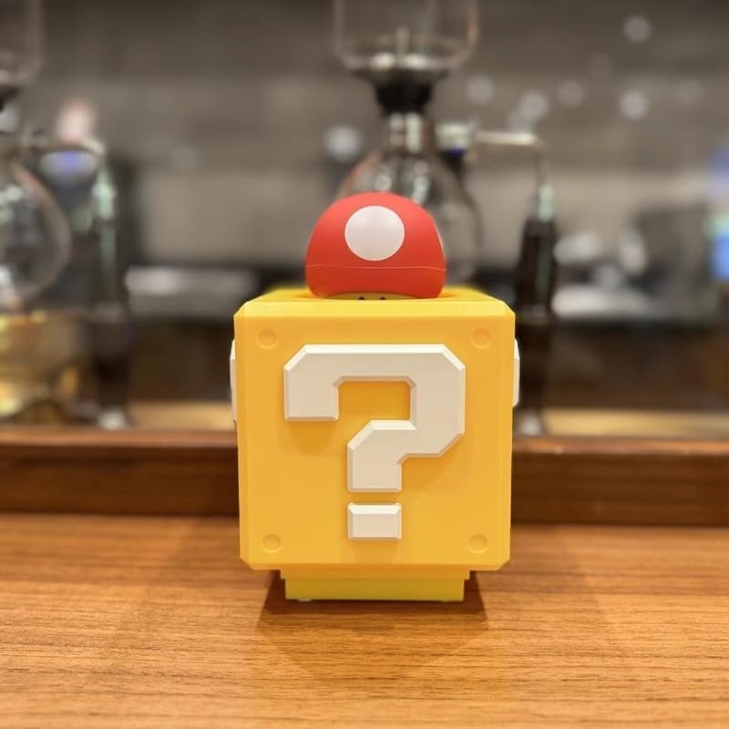 Super Bros - Lámpara de hongo, luz nocturna de bloque de preguntas, lámpara de noche con efecto de sonido de moneda de juego, para decoración de habitación infantil, regalos de cumpleaños - Imagen 6