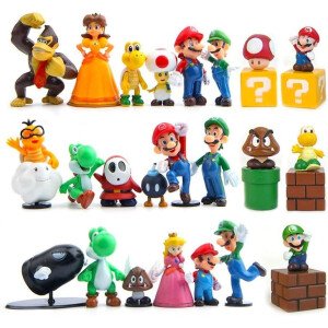 Juego de 28 figuras de Mario - Figuras de Mario y Luigi Yoshi Figuras de acción (2 pulgadas)