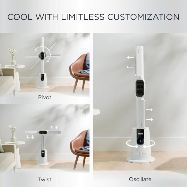 Shark TurboBlade Cool + Heat - Ventilador de torre ultra personalizable sin aspas + calentador, pivotes, giros, oscila hasta 180°, refrigeración potente + calefacción rápida de habitación, control - Imagen 17