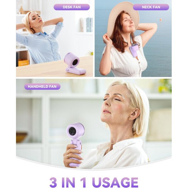 Ventilador turbo portátil de mano, viento de 5 engranajes, funciona con pilas, hasta 12 horas de trabajo, ventilador de mano 3 en 1 con ventiladores de refrigeración Air Turbo Tech para - Imagen 16