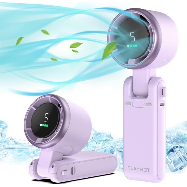 Ventilador turbo portátil de mano, viento de 5 engranajes, funciona con pilas, hasta 12 horas de trabajo, ventilador de mano 3 en 1 con ventiladores de refrigeración Air Turbo Tech para - Imagen 19