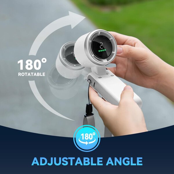 Ventilador turbo portátil de mano, viento de 5 engranajes, funciona con pilas, hasta 12 horas de trabajo, ventilador de mano 3 en 1 con ventiladores de refrigeración Air Turbo Tech para - Imagen 25