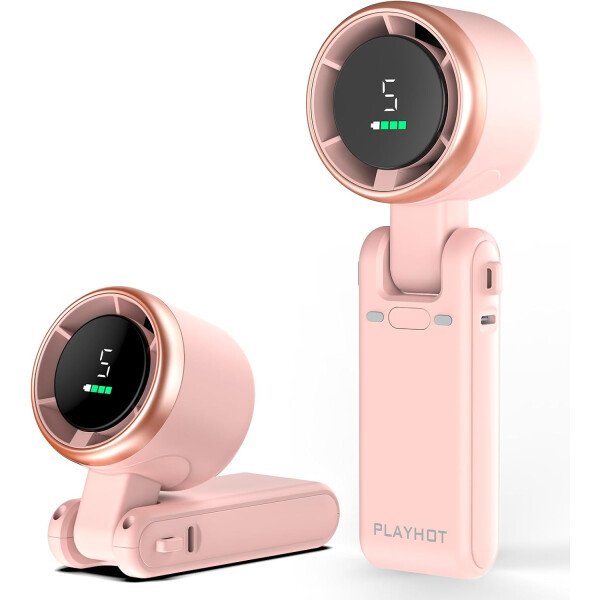 Ventilador turbo portátil de mano, viento de 5 engranajes, funciona con pilas, hasta 12 horas de trabajo, ventilador de mano 3 en 1 con ventiladores de refrigeración Air Turbo Tech para - Imagen 26