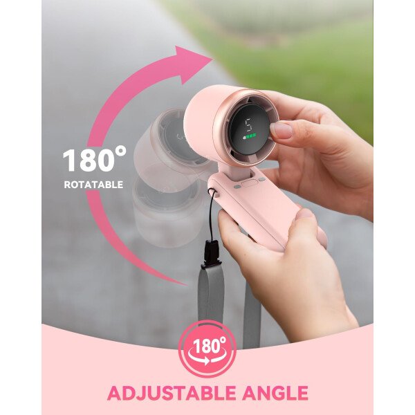 Ventilador turbo portátil de mano, viento de 5 engranajes, funciona con pilas, hasta 12 horas de trabajo, ventilador de mano 3 en 1 con ventiladores de refrigeración Air Turbo Tech para - Imagen 31