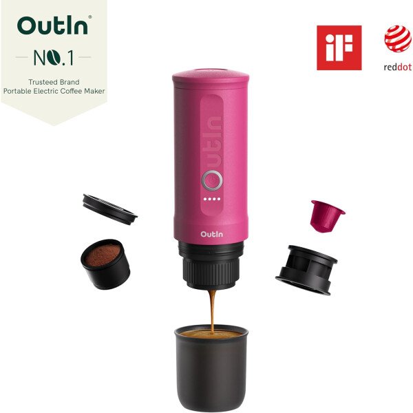 OutIn Máquina de café espresso eléctrica portátil nano, cafetera de viaje para camping, cafetera de auto con calentamiento automático con USB-C, con café molido y cápsula NS para RV, senderismo - Imagen 10