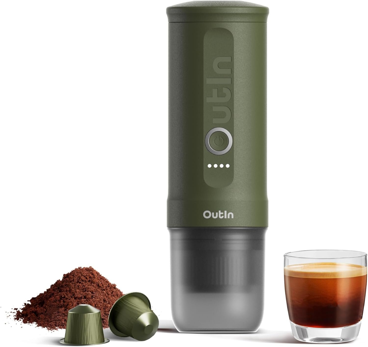OutIn Máquina de café espresso eléctrica portátil nano, cafetera de viaje para camping, cafetera de auto con calentamiento automático con USB-C, con café molido y cápsula NS para RV, senderismo - Imagen 15