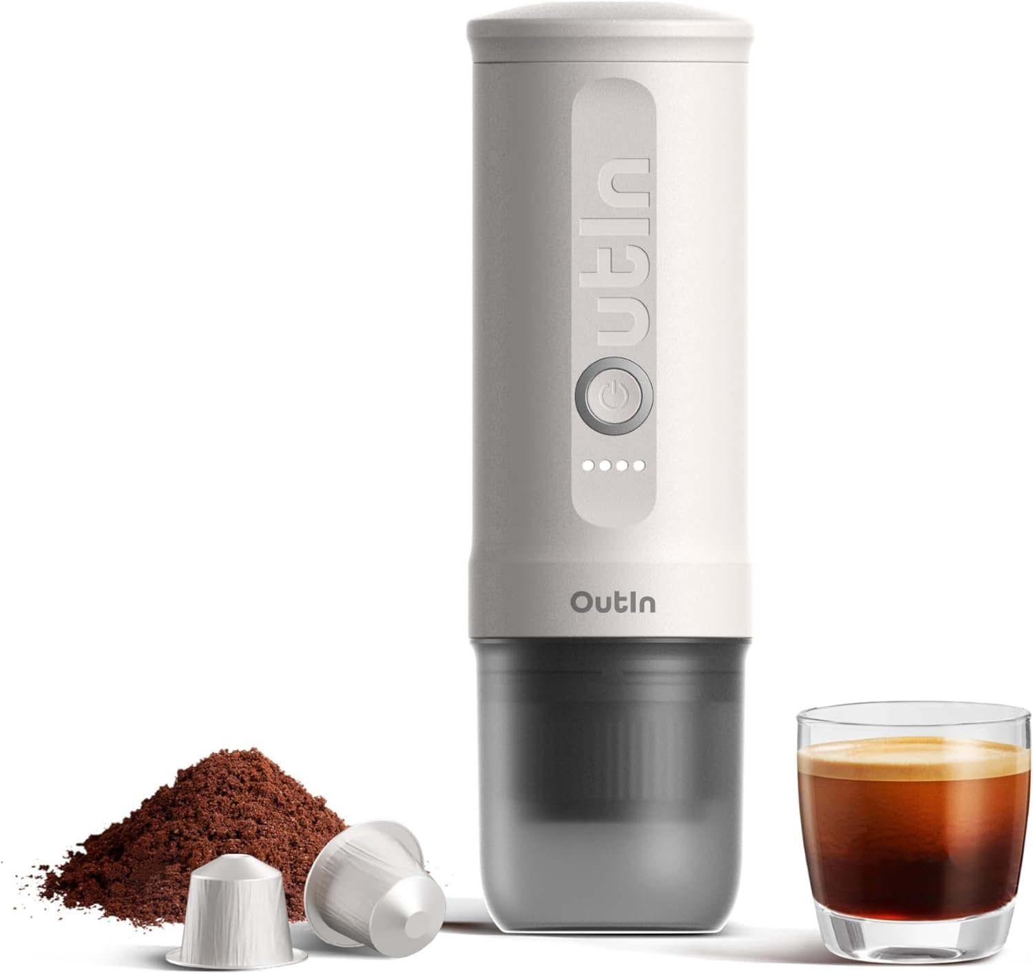 OutIn Máquina de café espresso eléctrica portátil nano, cafetera de viaje para camping, cafetera de auto con calentamiento automático con USB-C, con café molido y cápsula NS para RV, senderismo - Imagen 18