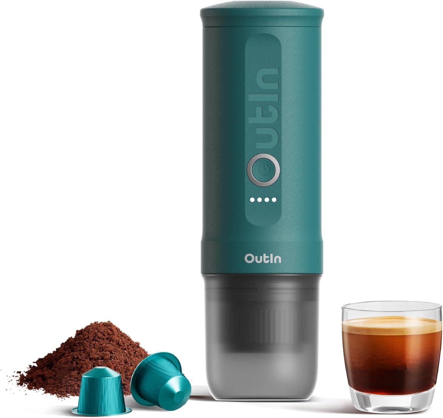 OutIn Máquina de café espresso eléctrica portátil nano, cafetera de viaje para camping, cafetera de auto con calentamiento automático con USB-C, con café molido y cápsula NS para RV, senderismo - Imagen 20