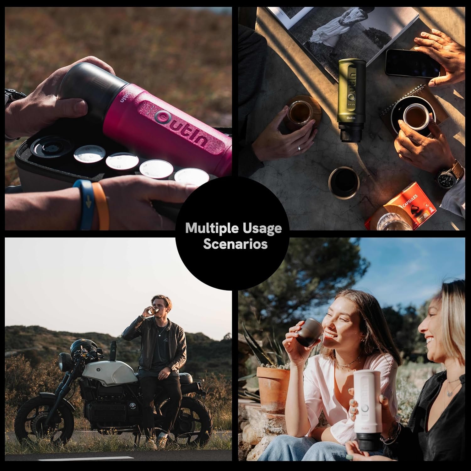 OutIn Máquina de café espresso eléctrica portátil nano, cafetera de viaje para camping, cafetera de auto con calentamiento automático con USB-C, con café molido y cápsula NS para RV, senderismo - Imagen 22