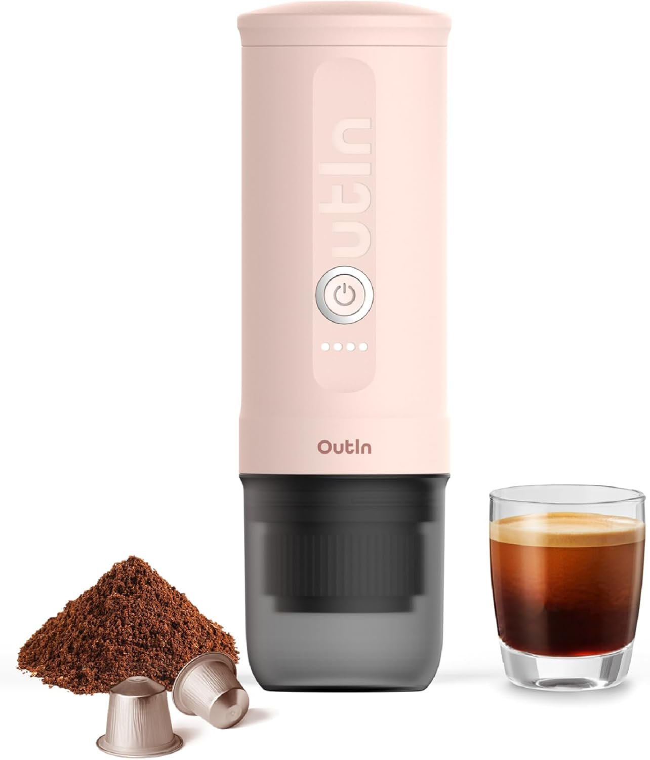 OutIn Máquina de café espresso eléctrica portátil nano, cafetera de viaje para camping, cafetera de auto con calentamiento automático con USB-C, con café molido y cápsula NS para RV, senderismo - Imagen 23
