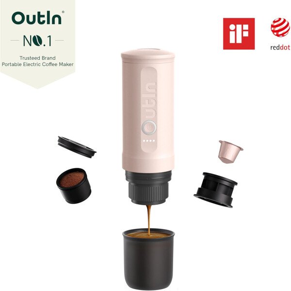 OutIn Máquina de café espresso eléctrica portátil nano, cafetera de viaje para camping, cafetera de auto con calentamiento automático con USB-C, con café molido y cápsula NS para RV, senderismo - Imagen 24