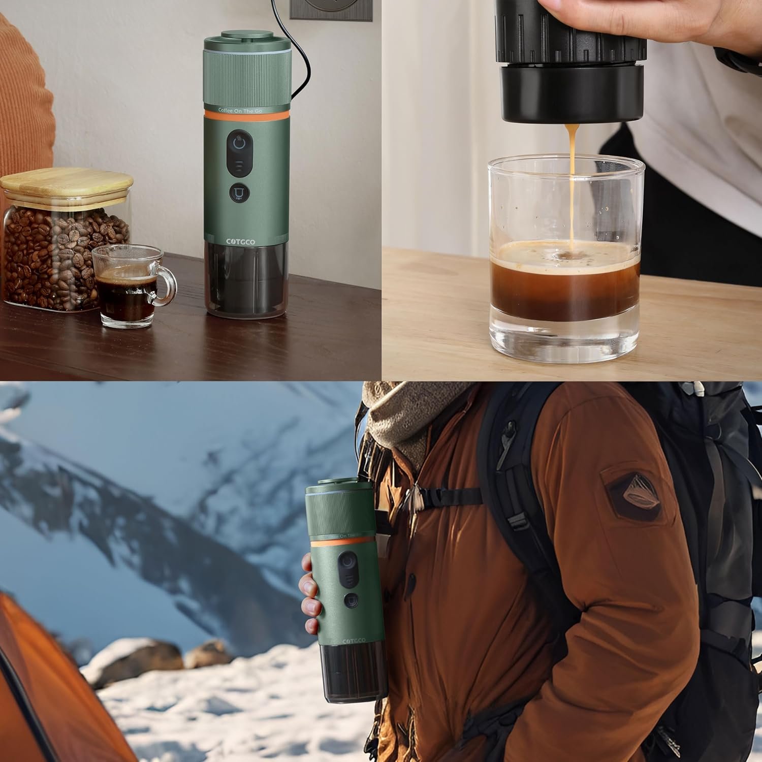 Máquina de café espresso portátil: 12V eléctrica de viaje Expresso Maker - Autocalentamiento 8 tazas funciona con pilas compatible con cápsulas Nespresso - para camping, viajes, caravana, - Imagen 4