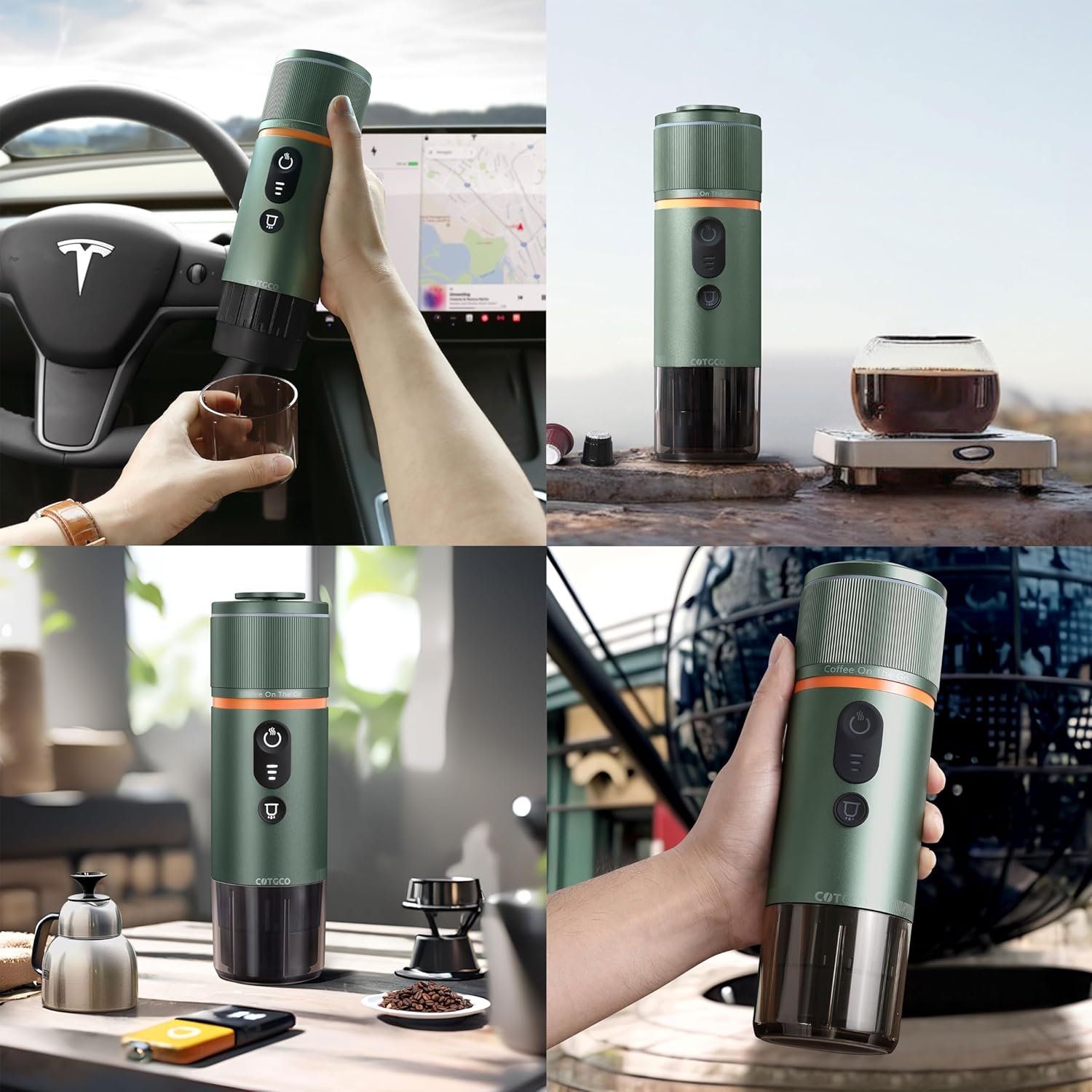 Máquina de café espresso portátil: 12V eléctrica de viaje Expresso Maker - Autocalentamiento 8 tazas funciona con pilas compatible con cápsulas Nespresso - para camping, viajes, caravana, - Imagen 5