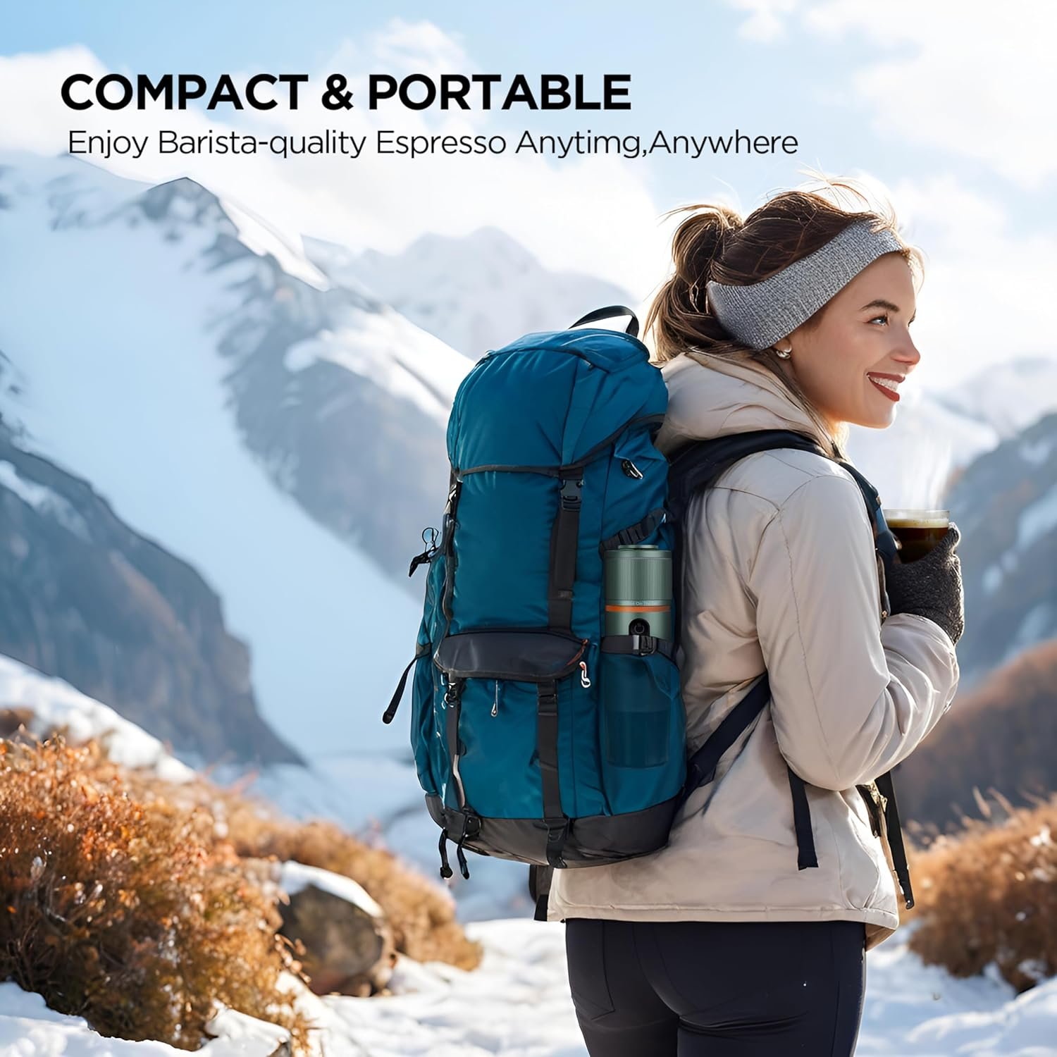 Máquina de café espresso portátil: 12V eléctrica de viaje Expresso Maker - Autocalentamiento 8 tazas funciona con pilas compatible con cápsulas Nespresso - para camping, viajes, caravana, - Imagen 6