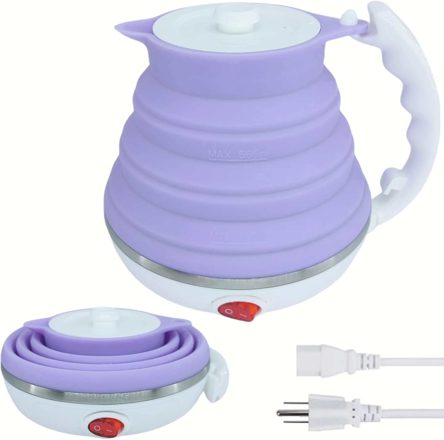 Hervidor eléctrico de viaje pequeño, hervidor eléctrico Collpasible, hervidor de té portátil + gotero plegable sin papel para verter sobre café, cafetera de viaje, taza individual (negro) - Imagen 16