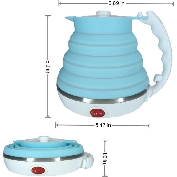 Hervidor eléctrico de viaje pequeño, hervidor eléctrico Collpasible, hervidor de té portátil + gotero plegable sin papel para verter sobre café, cafetera de viaje, taza individual (negro) - Imagen 36