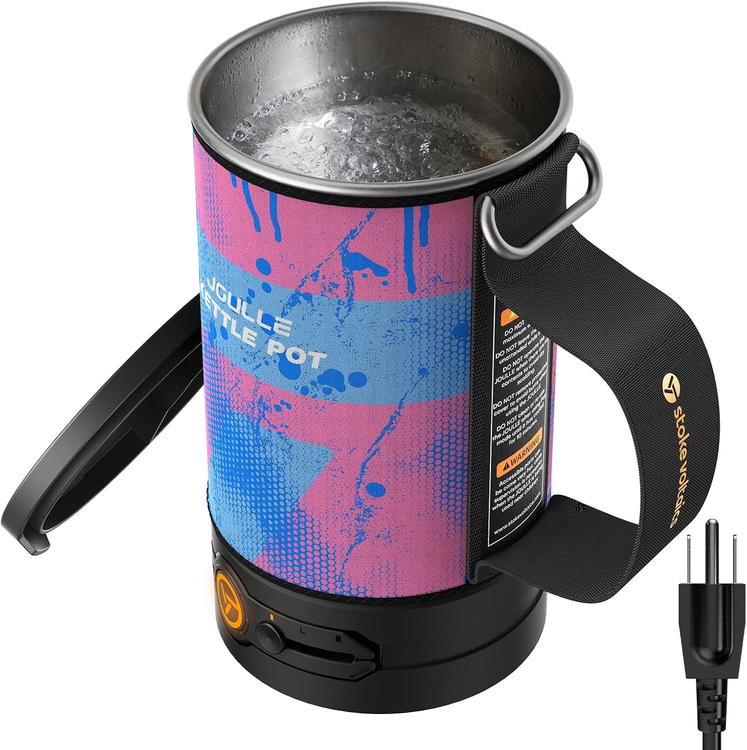 Cafetera eléctrica de prensa francesa, 120 V para hervir agua y café de prensa 2 en 1, diseño portátil para viajes, campamento, listo para preparar 6 minutos - Imagen 8