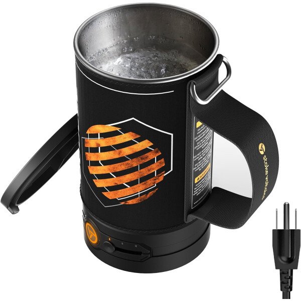 Cafetera eléctrica de prensa francesa, 120 V para hervir agua y café de prensa 2 en 1, diseño portátil para viajes, campamento, listo para preparar 6 minutos - Imagen 16