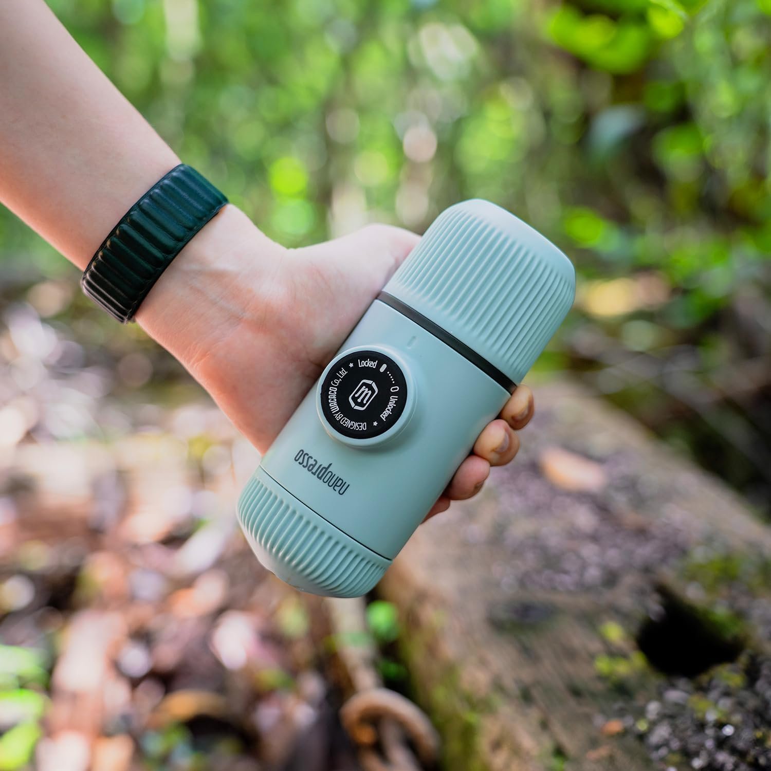 WACACO Nanopresso - Cafetera de café portátil con funda, mini cafetera de viaje, perfecta para camping, viajes y oficina (elementos azul ártico) - Imagen 6