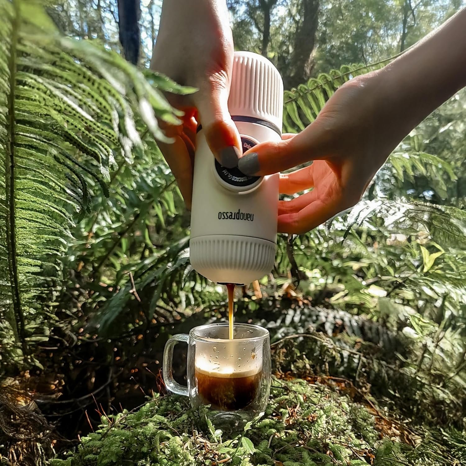 WACACO Nanopresso - Cafetera de café portátil con funda, mini cafetera de viaje, perfecta para camping, viajes y oficina (elementos azul ártico) - Imagen 11