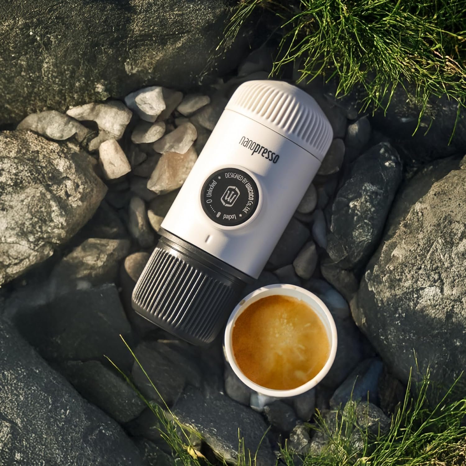 WACACO Nanopresso - Cafetera de café portátil con funda, mini cafetera de viaje, perfecta para camping, viajes y oficina (elementos azul ártico) - Imagen 12