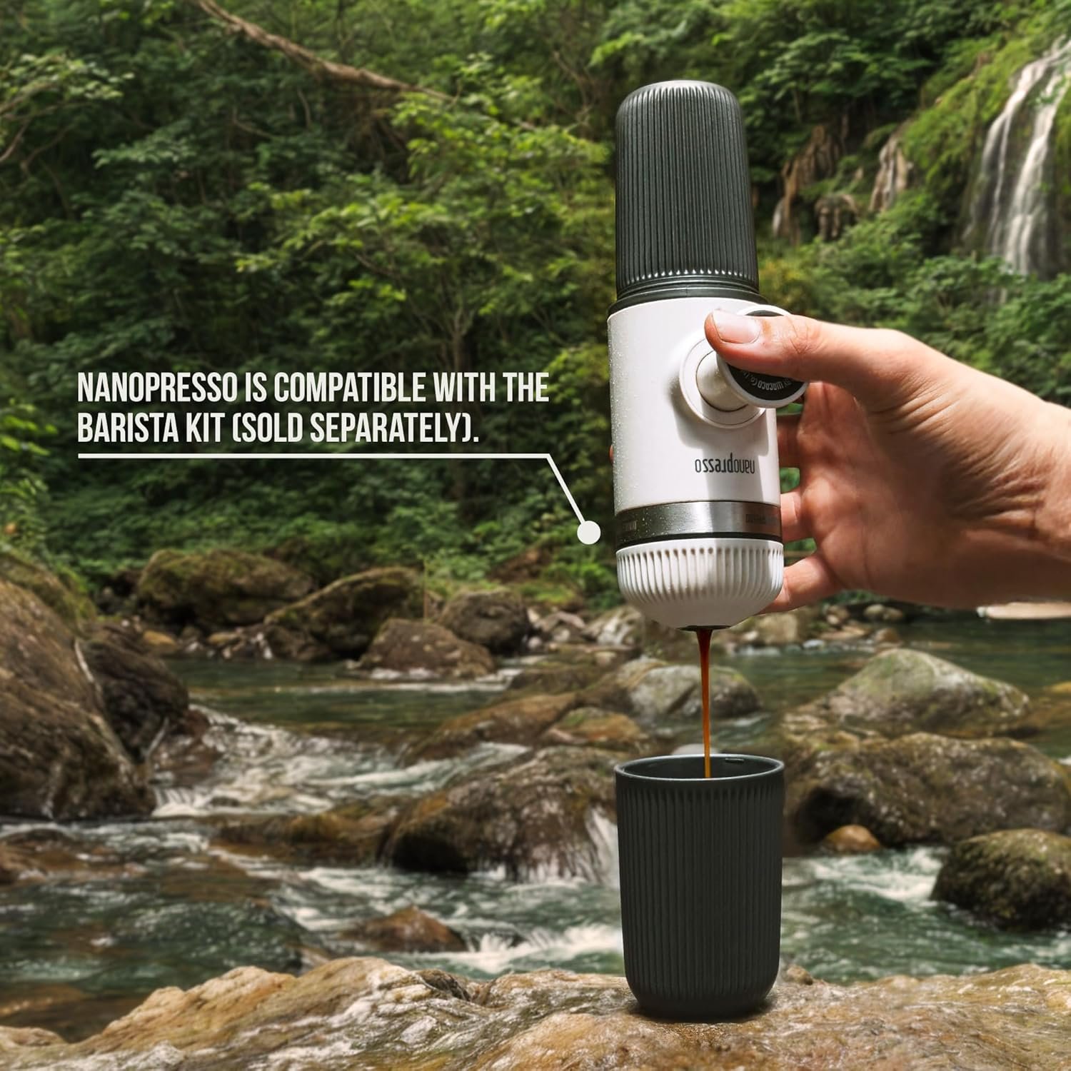 WACACO Nanopresso - Cafetera de café portátil con funda, mini cafetera de viaje, perfecta para camping, viajes y oficina (elementos azul ártico) - Imagen 13