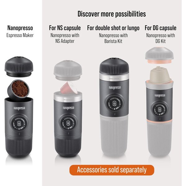 WACACO Nanopresso - Cafetera de café portátil con funda, mini cafetera de viaje, perfecta para camping, viajes y oficina (elementos azul ártico) - Imagen 18