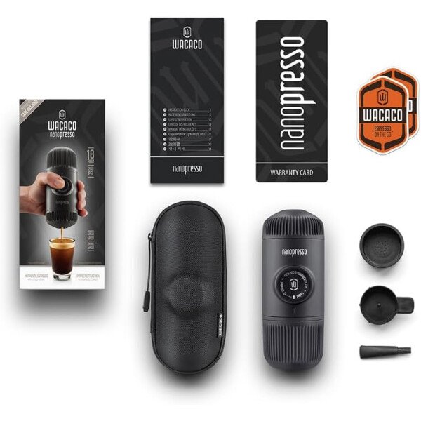 WACACO Nanopresso - Cafetera de café portátil con funda, mini cafetera de viaje, perfecta para camping, viajes y oficina (elementos azul ártico) - Imagen 23