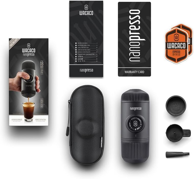 WACACO Nanopresso - Cafetera de café portátil con funda, mini cafetera de viaje, perfecta para camping, viajes y oficina (elementos azul ártico) - Imagen 23
