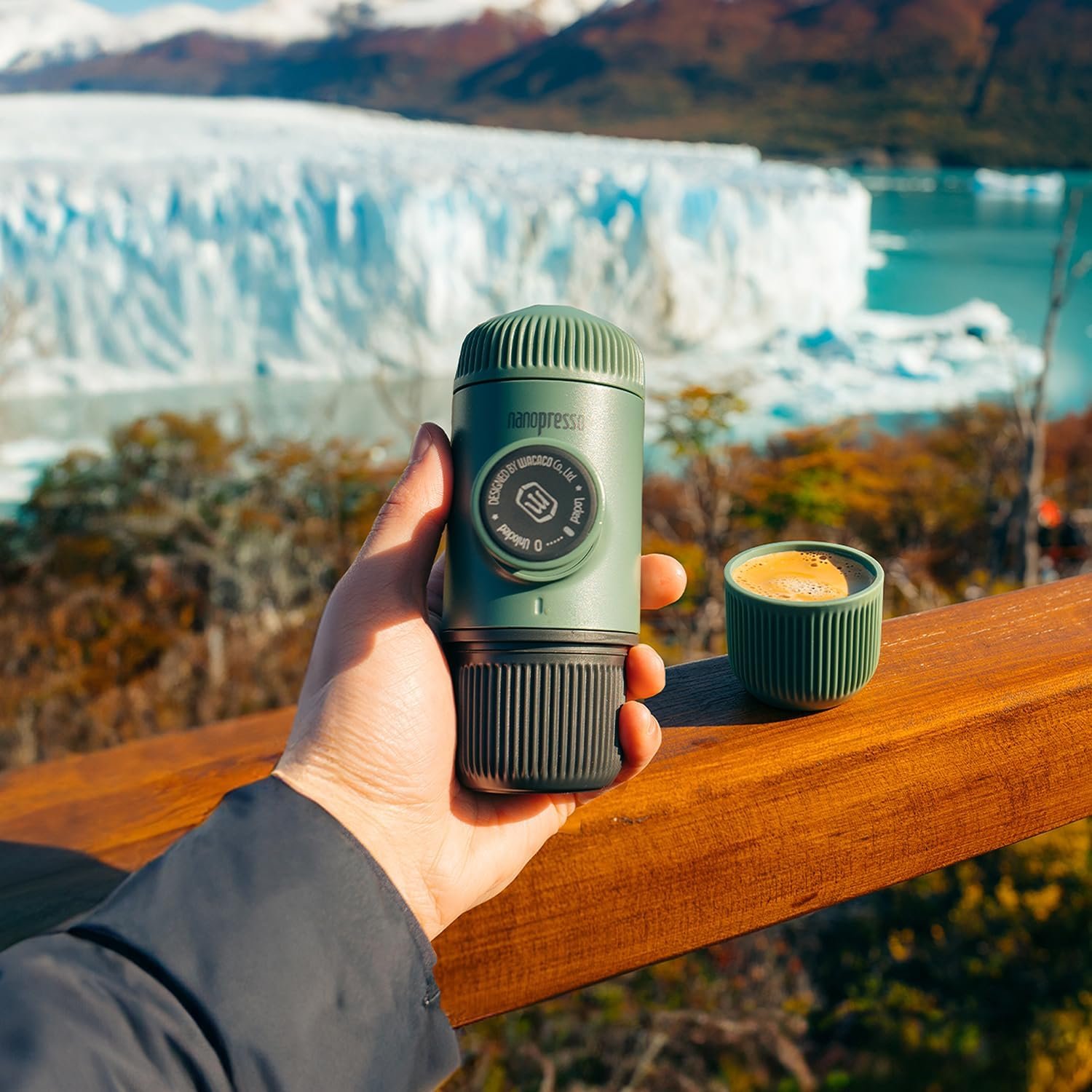 WACACO Nanopresso - Cafetera de café portátil con funda, mini cafetera de viaje, perfecta para camping, viajes y oficina (elementos azul ártico) - Imagen 25