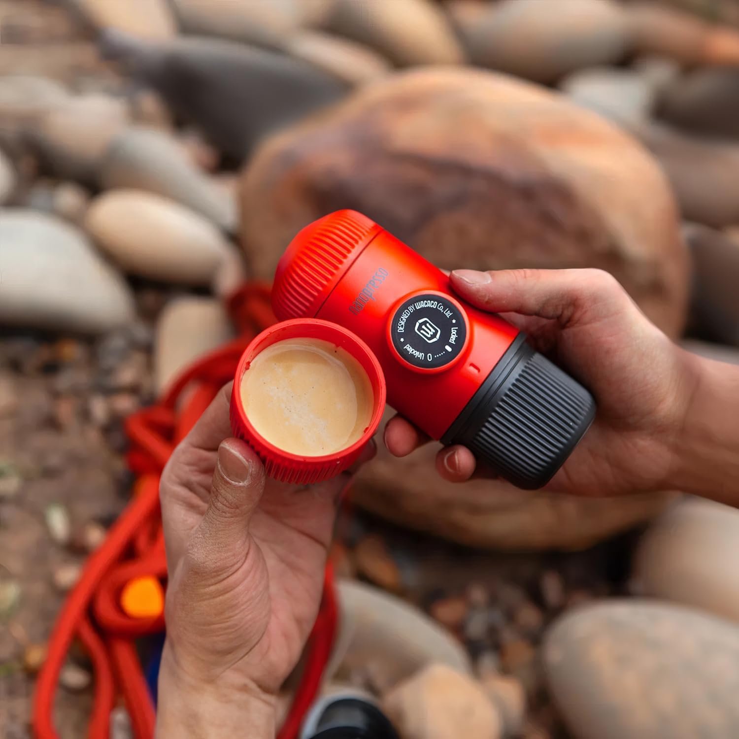 WACACO Nanopresso - Cafetera de café portátil con funda, mini cafetera de viaje, perfecta para camping, viajes y oficina (elementos azul ártico) - Imagen 33